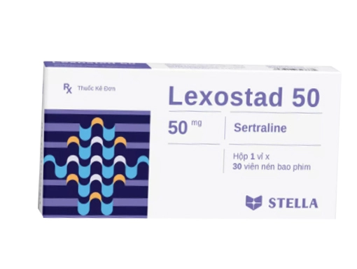 Thuốc trị trầm cảm Lexostad 50 hộp 1 vỉ x 30 viên nén bao phim