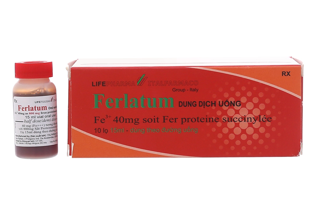 Dung dịch uống bổ sung sắt Ferlatum hộp 10 lọ x 15ml