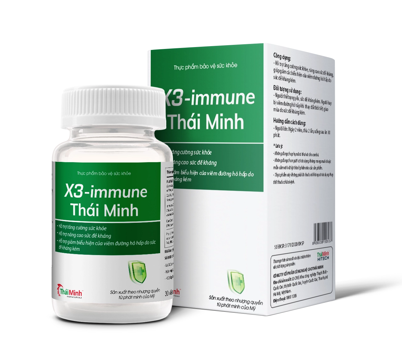 Hỗ trợ tăng cường đề kháng X3-immune hộp 1 lọ 30 viên