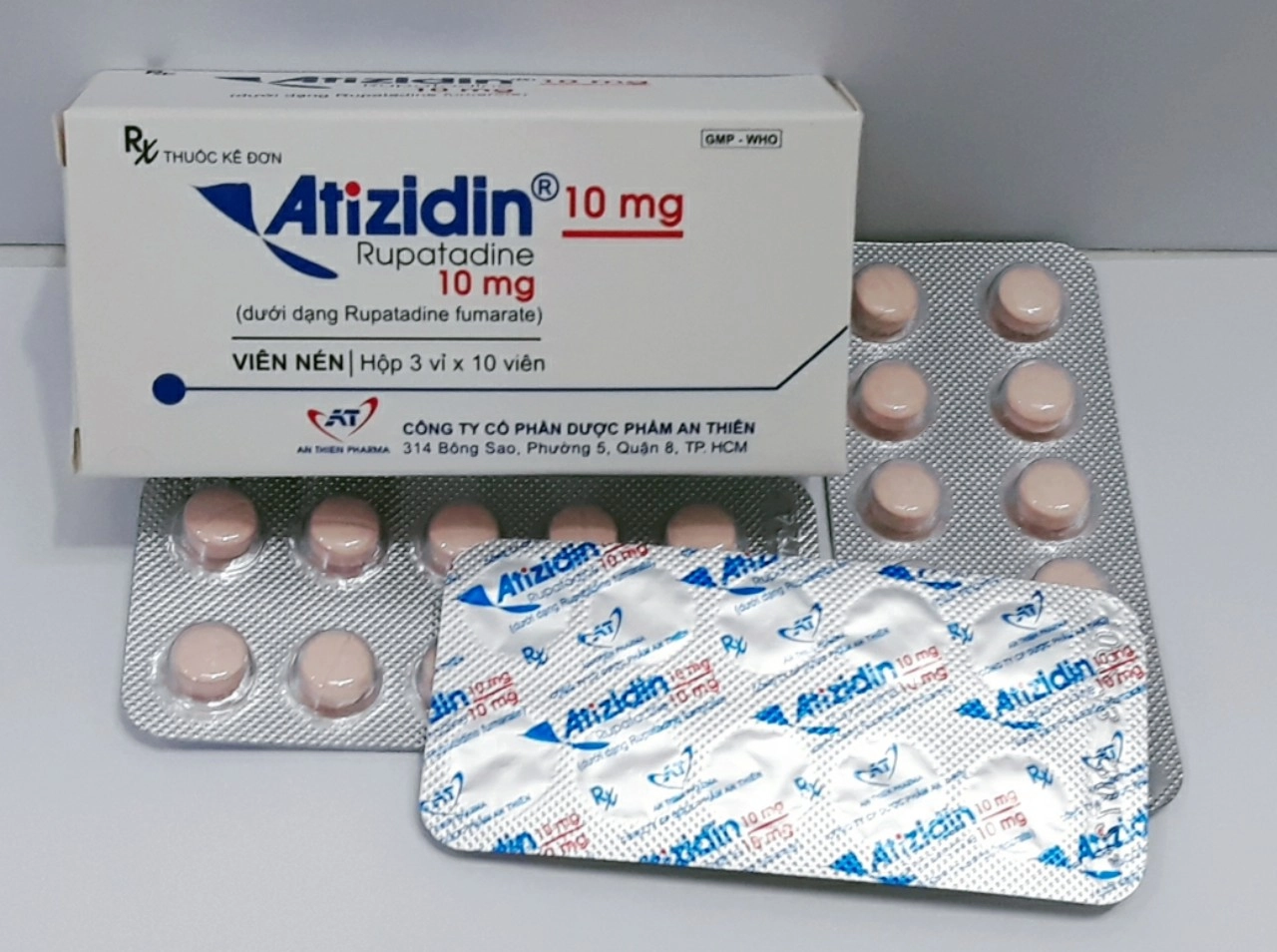 Thuốc chống dị ứng ATIZIDIN 10mg hộp 3 vỉ x 10 viên