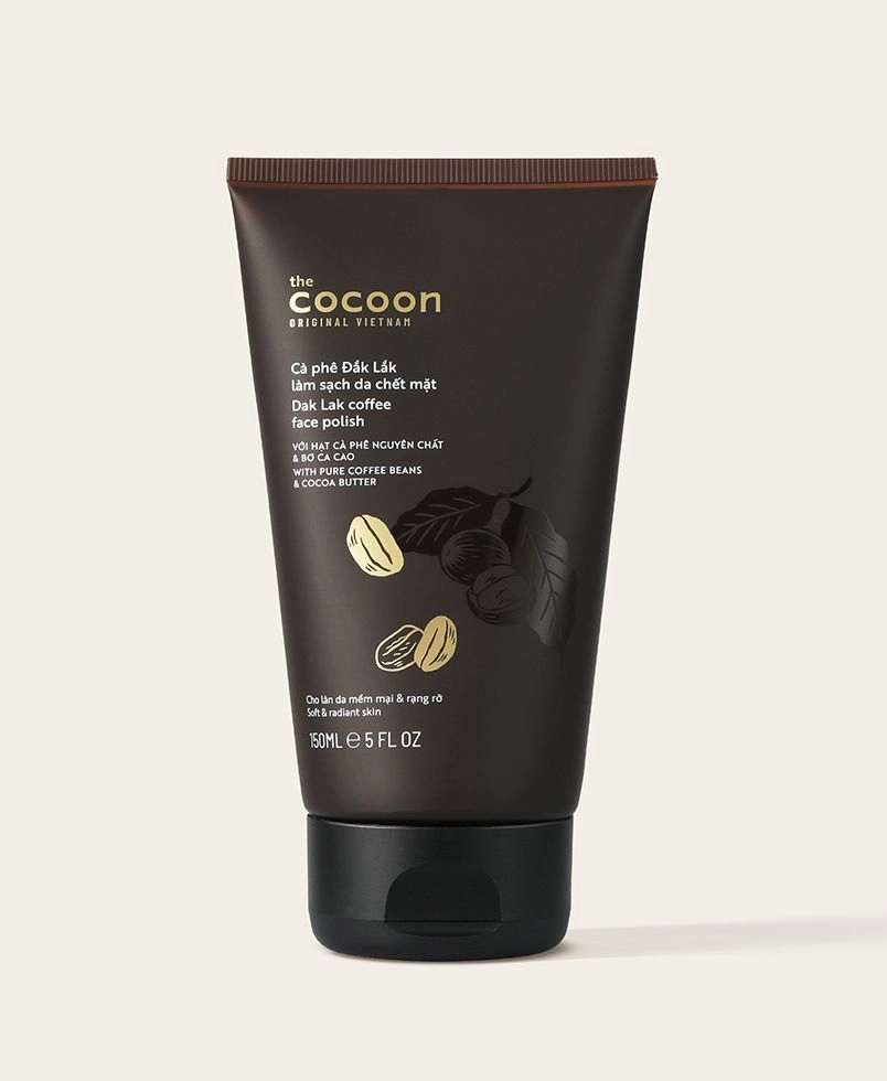 Làm sạch da chết mặt The Cocoon Original Vietnam Cà phê Đắk Lắk Coffee Face Polish tuýp 150ml