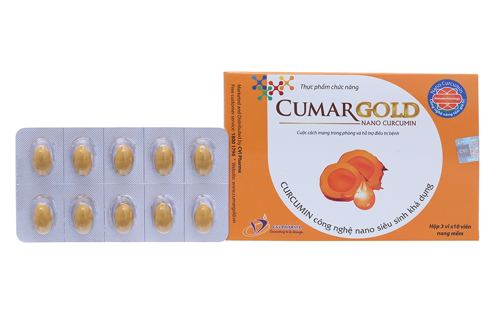 Viên uống hỗ trợ viêm loét dạ dày Cumargold hộp 30 viên
