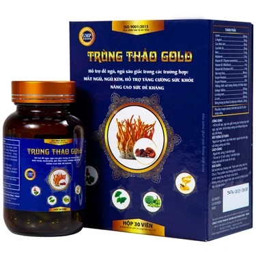 Hỗ trợ dễ ngủ, ngủ sâu giấc Trùng Thảo Gold Thành Công hộp 1 lọ 30 viên