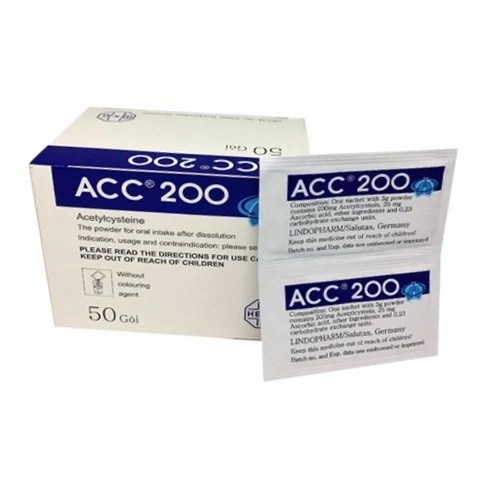 Bột pha dung dịch uống ACC 200 hộp 50 gói x 3 g