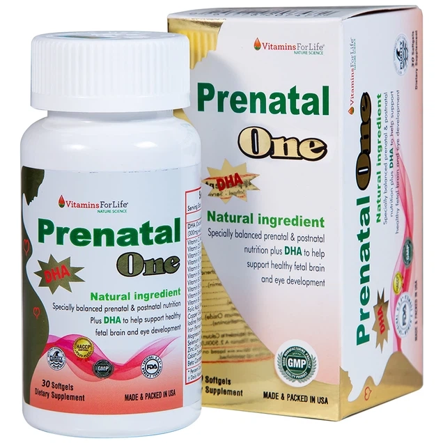 Cung cấp DHA, Vitamin và khoáng chất thiết yếu Prenatal One Vitamins For Life hộp 1 lọ 30 viên