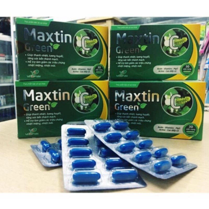 Viên uống giúp thanh nhiệt, giảm nhiệt miệng Maxtin C Green hộp 30 viên