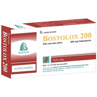 Thuốc kháng sinh Bostolox 200 Boston hộp 1 vỉ x 10 viên