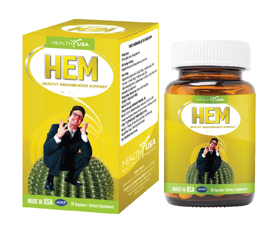Hỗ Trợ Giảm Triệu Chứng Bệnh Trĩ HEM Healthy USA hộp 01 chai 30 viên