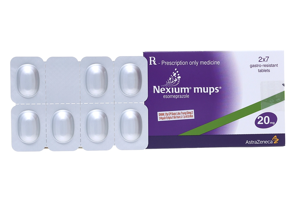 Thuốc trị loét dạ dày tá tràng Nexium mups 20mg hộp 14 viên