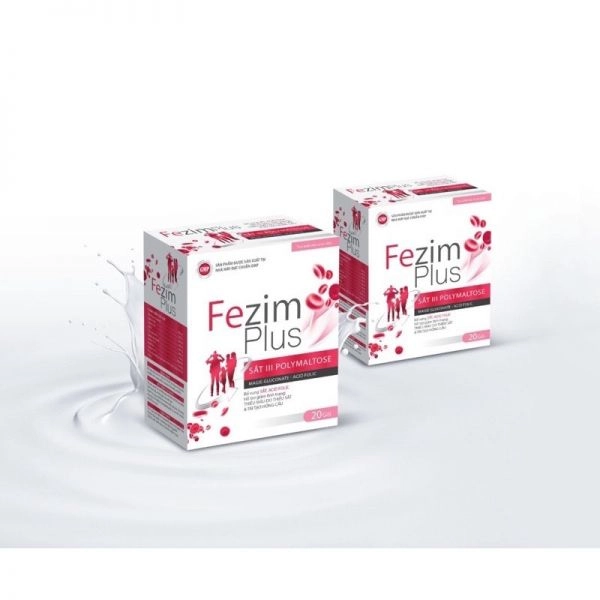 Bổ sung sắt và acid folic Fezim Plus hộp 20 gói