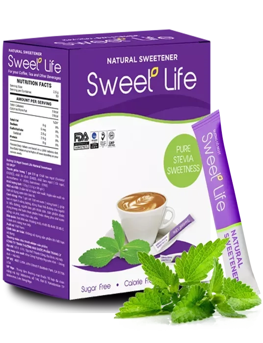 Đường ăn kiêng cỏ ngọt Sweet Life hộp 50 gói