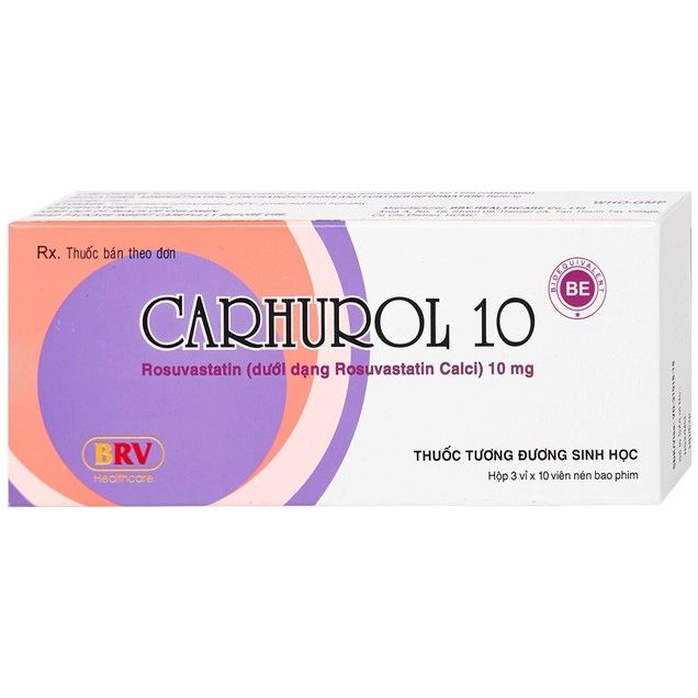Thuốc hạ mỡ máu Carhurol 10 hộp 3 vỉ x 10 viên
