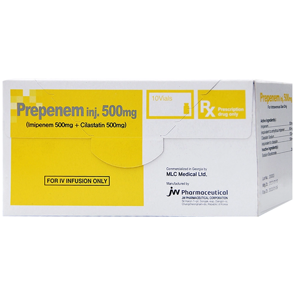 Điều trị nhiễm khuẩn Prepenem 500mg JW Pharmaceutical hộp x 10 lọ
