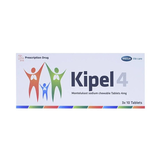 Dự phòng và điều trị hen phế quản mạn tính, viêm mũi dị ứng Kipel 4 MEGA We Care hộp 3 vỉ x 10 viên
