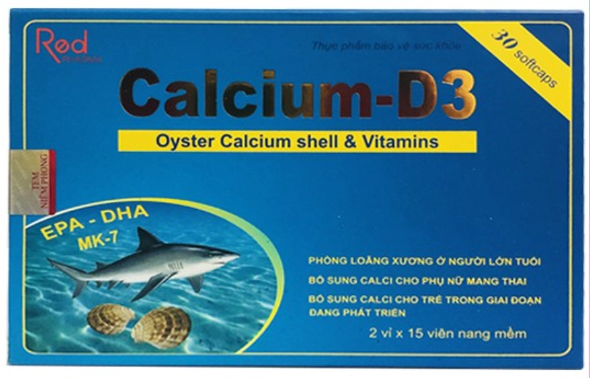 Viên uống bổ sung Calcium-D3 Oyster Calcium shell & Vitamin hộp 2 vỉ x 15 viên
