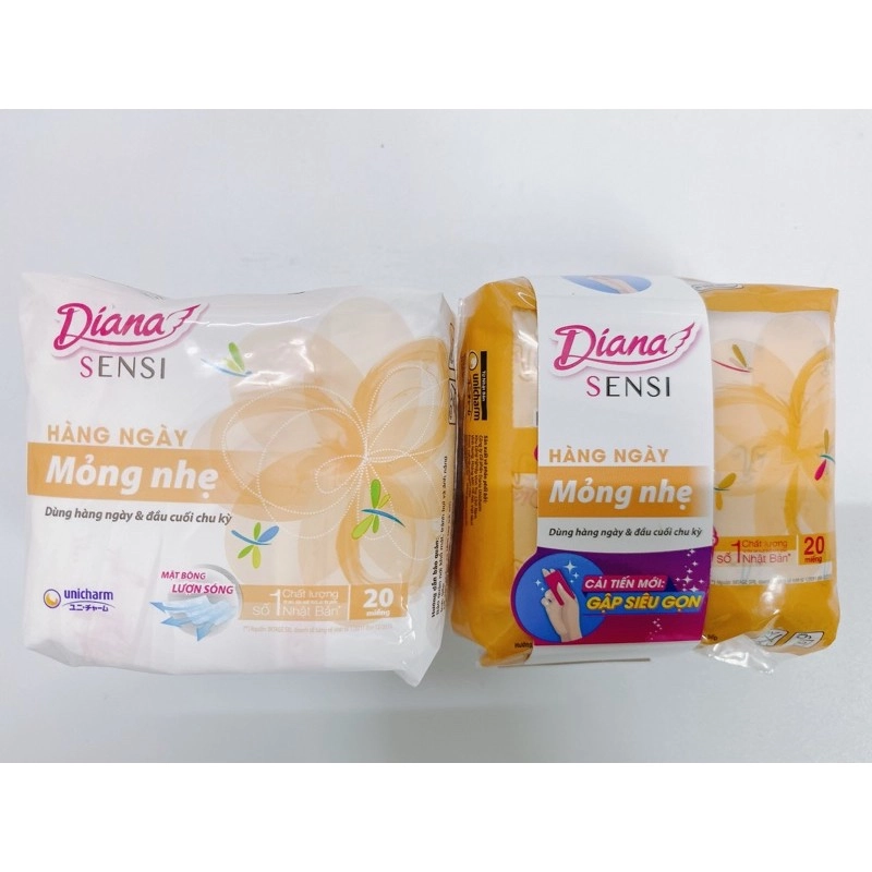 Băng vệ sinh Diana hằng ngày mỏng nhẹ gói 20 miếng