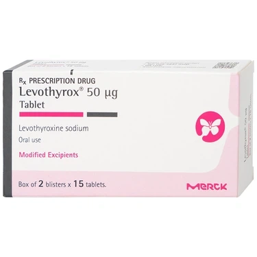 Thuốc trị bệnh lý tuyến giáp Levothyrox 50µg Merck hộp 2 vỉ x 15 viên