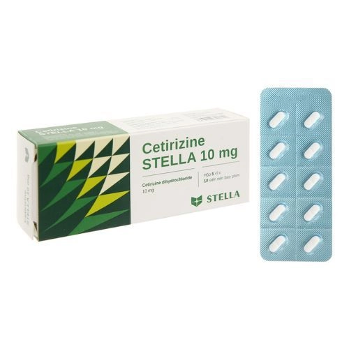 Thuốc chống dị ứng Cetirizine Stella 10mg hộp 5 vỉ x 10 viên