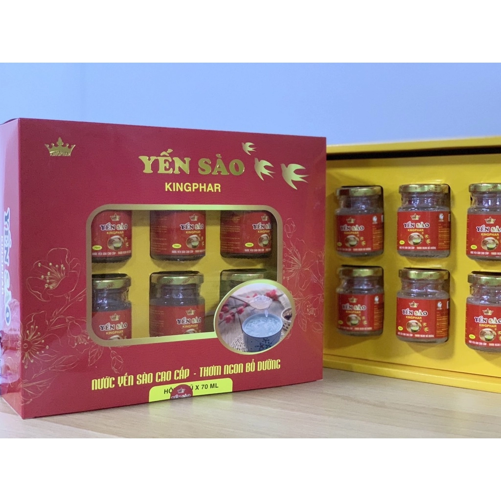 Nước yến sào cao cấp, thơm ngon bổ dưỡng Yến Sào Kingphar hộp 6 lọ 7ml