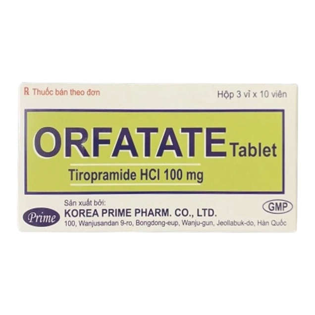 Điều trị co thắt dạ dày - ruột Orfatate 100mg Korea Prime hộp 3 vỉ x 10 viên