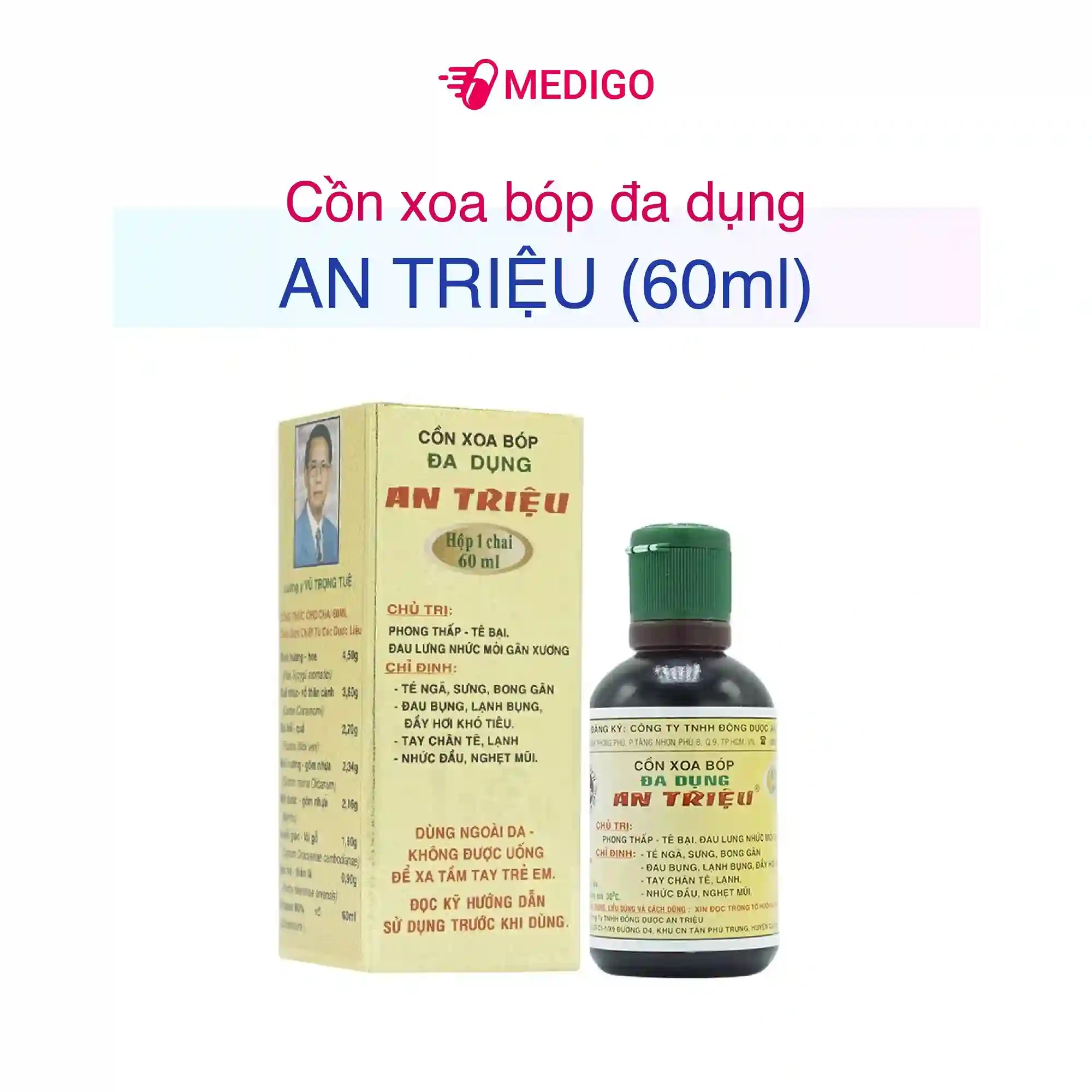 Cồn Xoa Bóp Đa Dụng An Triệu hộp 1 chai 60ml