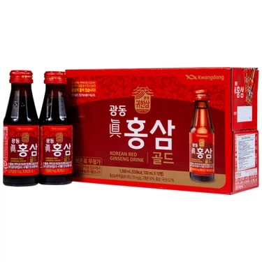 Giúp bổ sung dinh dưỡng và năng lượng, tăng cường sức đề kháng nước Hồng Sâm Extra Gold Kwangdong hộp 10 chai x 100ml