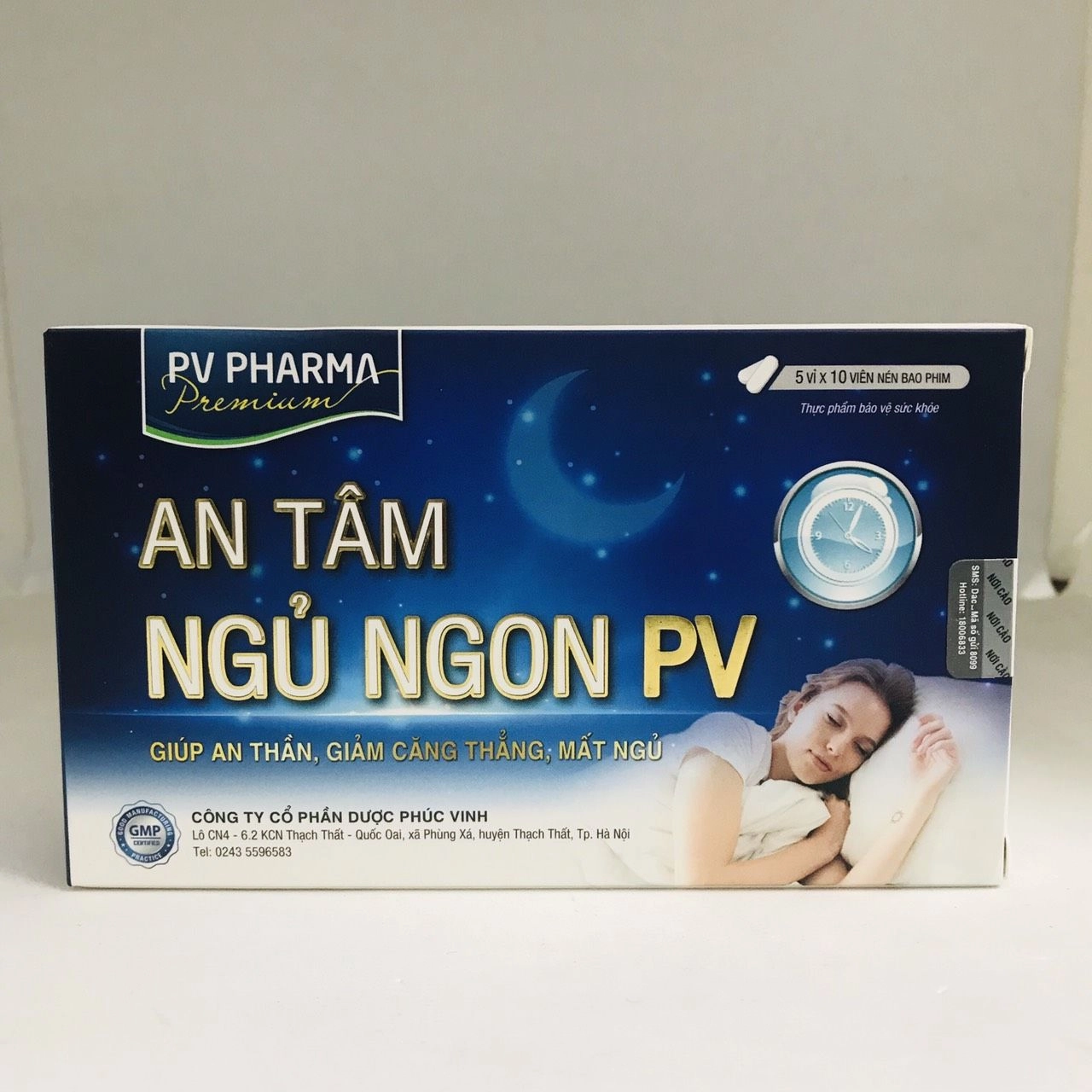 Viên uống an thần, giảm căng thẳng, mất ngủ An Tâm Ngủ Ngon PV  hộp 50 viên