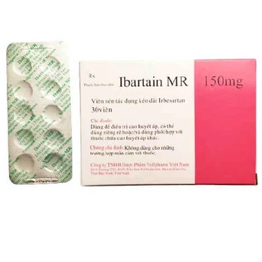 Điều trị cao huyết áp Ibartain MR 150mg Vellpharm hộp 3 vỉ x 10 viên