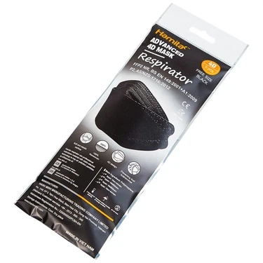 Khẩu trang người lớn Hamita Advanced 4D Mask màu đen hộp 5 cái
