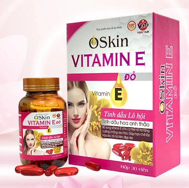 Viên uống bổ sung Oskin Vitamin E Đỏ hộp 1 lọ 30 viên