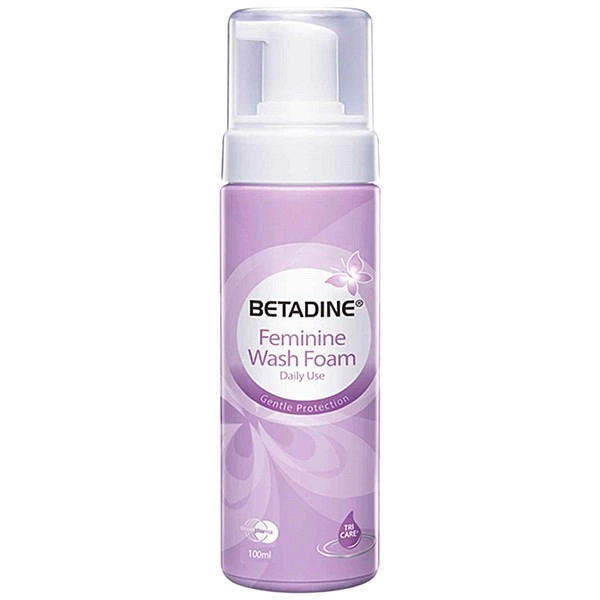 Bọt vệ sinh phụ nữ Betadine Feminine Wash Foam Gentle Protection Immortelle (tím) chai 100ml
