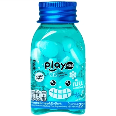 Giúp hơi thở thơm mát, sảng khoái dài lâu Kẹo the PlayMore hương Bạc Hà hũ 22g