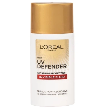 Giúp ngăn ngừa lão hóa, đốm nâu kem chống nắng Defender UV Serum Invisible Fluid L’Oréal SPF50+ và PA++++ chai 50ml