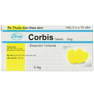 Thuốc điều trị tăng huyết áp Corbis 5mg Efroze hộp 2 vỉ x 10 viên