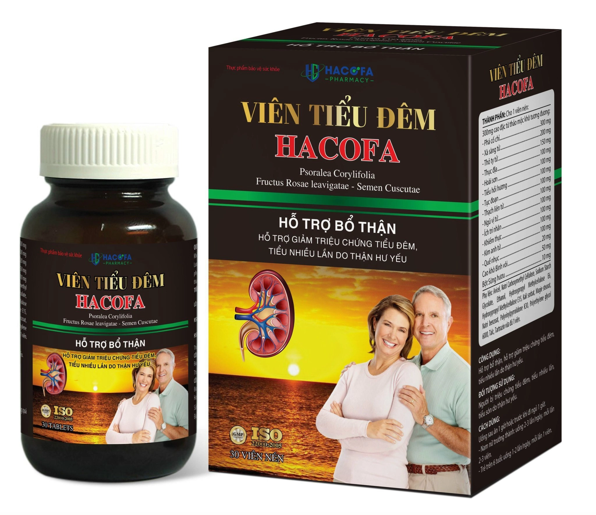 Hỗ trợ bổ thận Viên Tiểu Đêm Hacofa hộp 1 lọ 30 viên