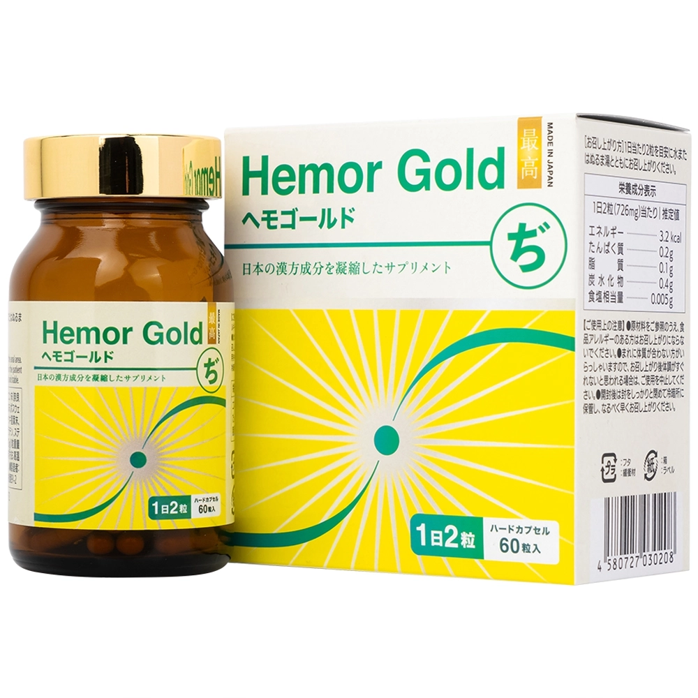 Hỗ trợ tốt cho người bị trĩ Hemor Gold Jpanwell hộp 60 viên