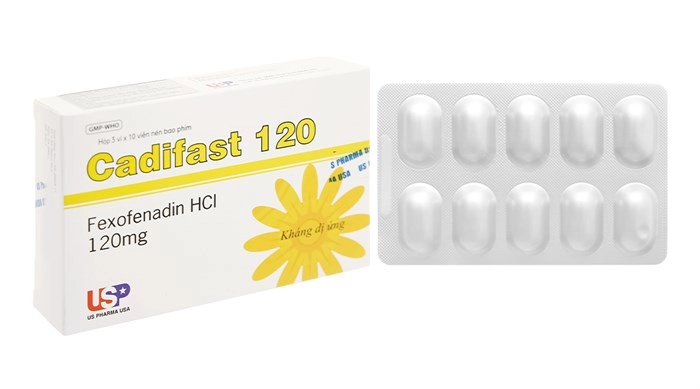 Thuốc chống dị ứng CADIFAST 120 hộp 3 vỉ x 10 viên