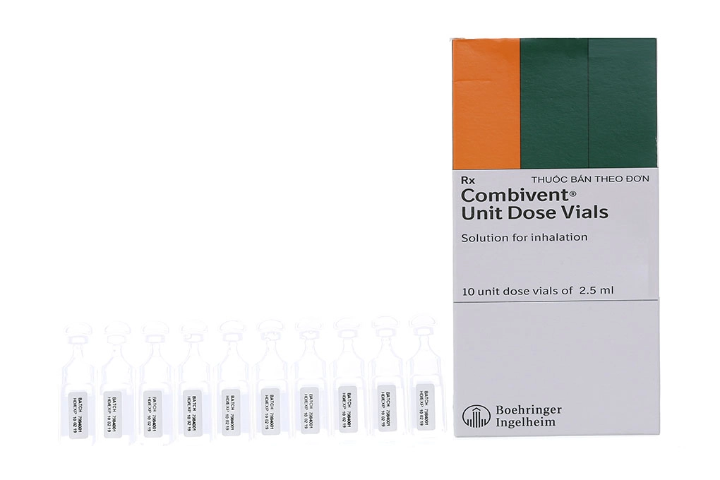 Dung dịch khí dung trị hen Combivent Unit Dose Vials hộp 10 ống 2.5ml