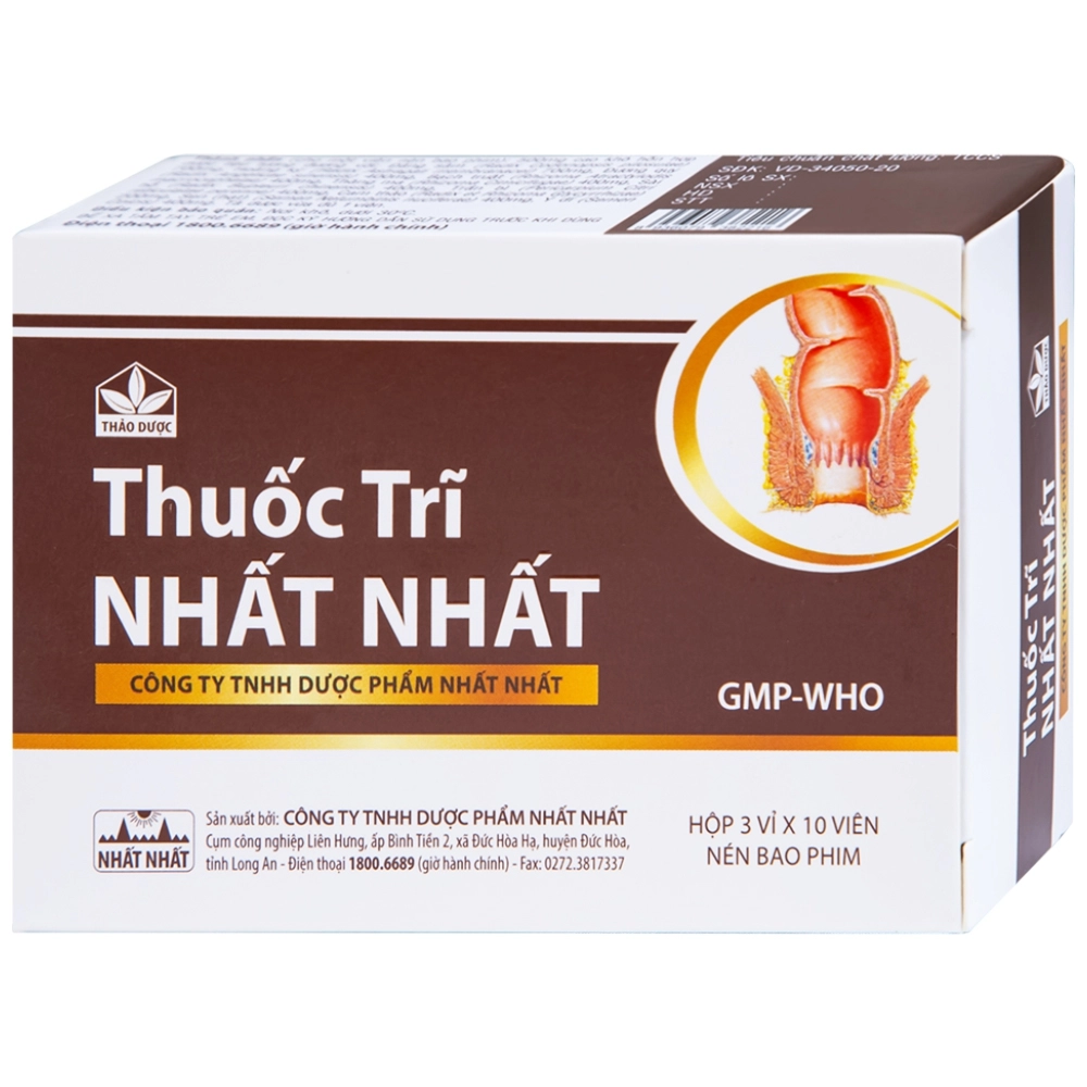 Thuốc Trĩ Nhất Nhất hộp 3 vỉ x 10 viên