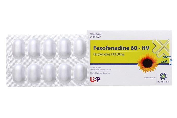 Thuốc chống dị ứng Fexofenadin 60-HV hộp 100 viên