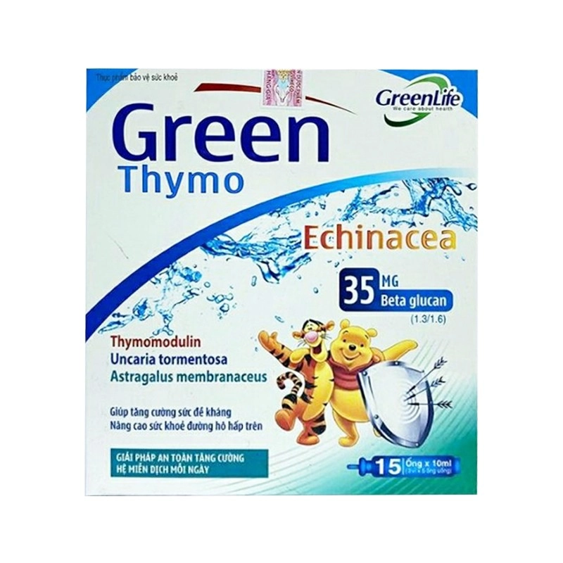 Giúp tăng cường sức đề kháng Green Thymo (GreenLife) hộp 3 vỉ x 5 ống x 10ml
