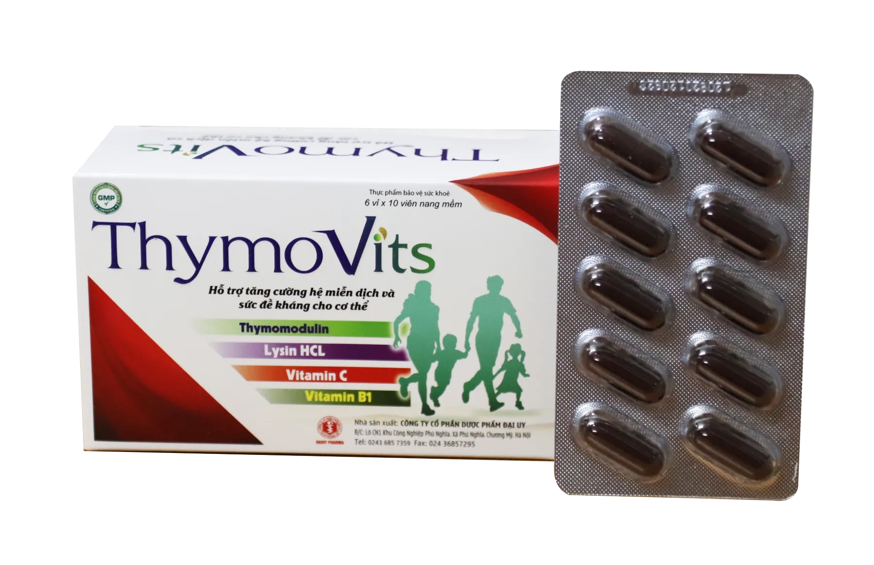 Hỗ trợ tăng cường sức đề kháng Thymovits hộp 60 viên