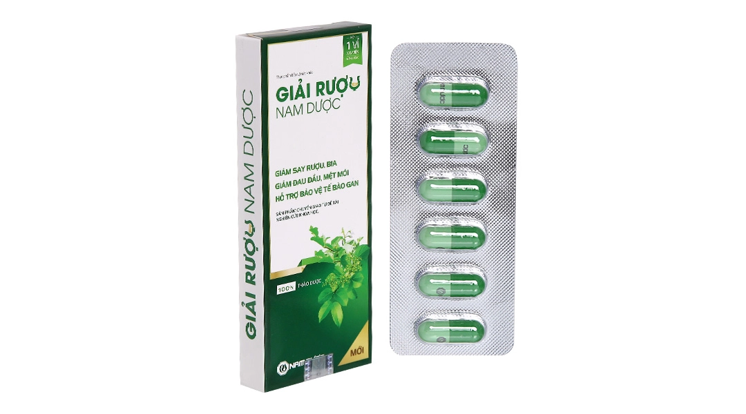 Viên uống Giải Rượu Nam Dược hộp 6 viên nang cứng