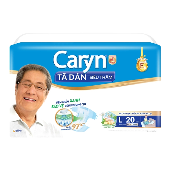 Tã dán giấy siêu thấm CARYN hộp 20 miếng