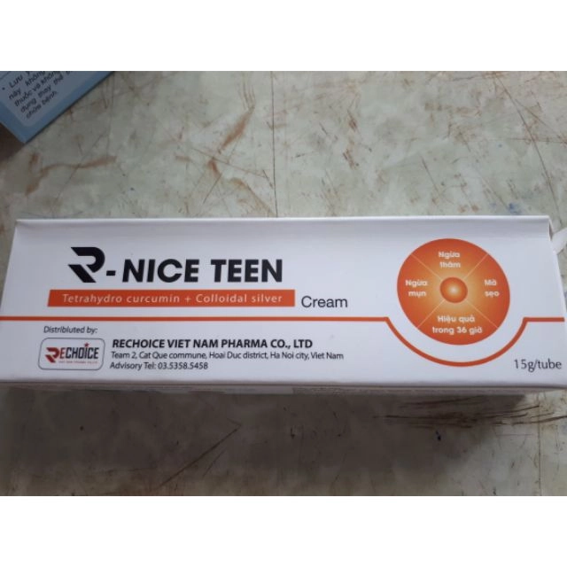 Kem bôi giảm mụn R-nice teen hộp 1 tuýp 15g