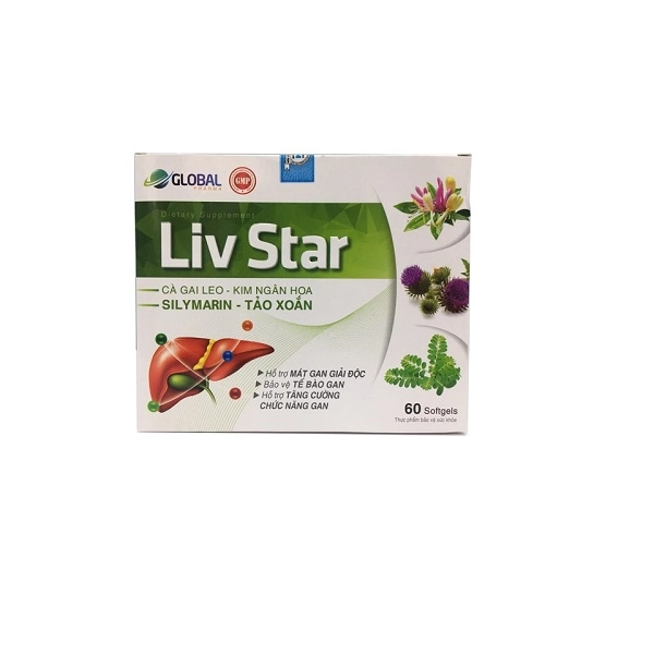Hỗ trợ mát gan, giải độc gan Liv Star hộp 12 vỉ x 5 viên nang mềm