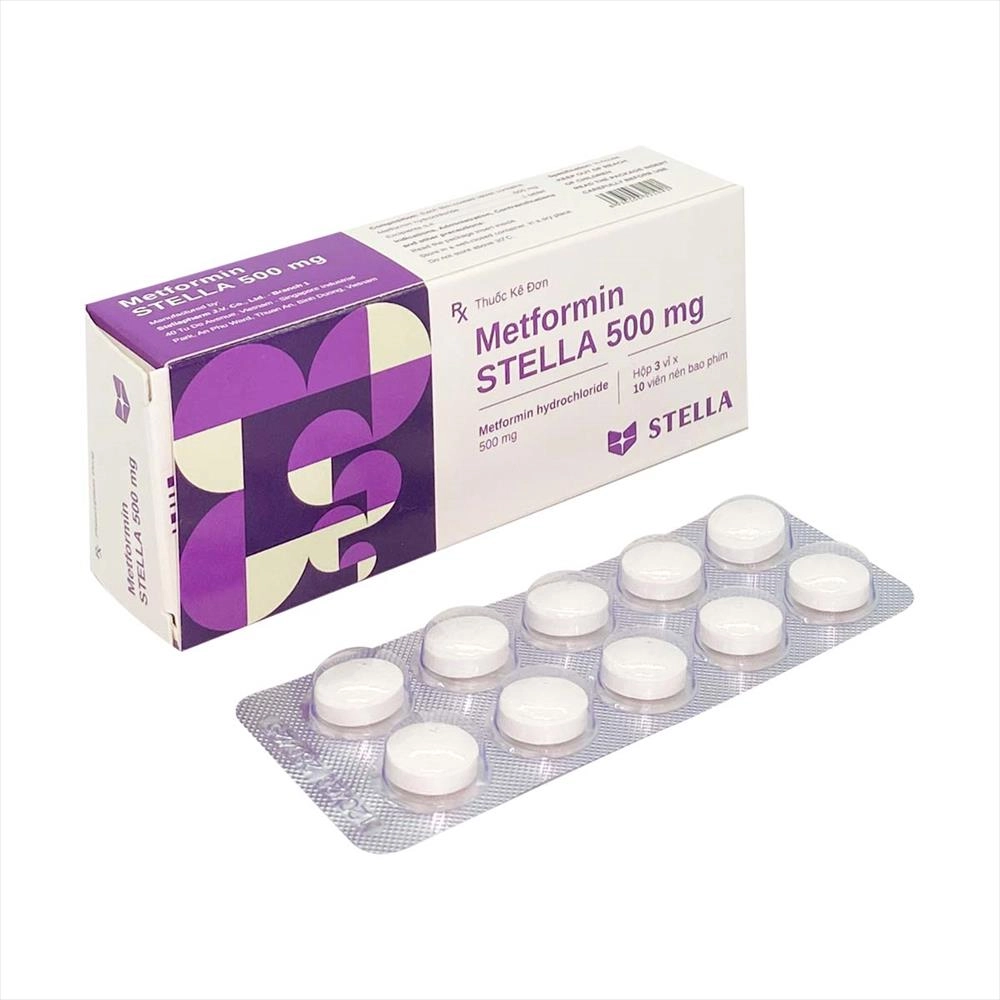 Thuốc điều trị đái tháo đường Metformin STELLA 500mg hộp 30 viên