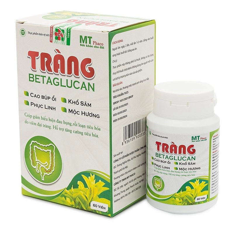 Viên uống hỗ trợ điều trị viên đại tràng Tràng Betaglucan hộp 1 lọ 60 viên