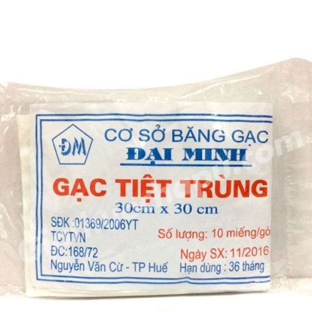Gạc tiệt trùng Đại Minh gói 10 miếng 30cm x 30cm