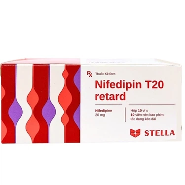 Điều trị đau thắt ngực Nifedipin Stella 10mg hộp 10 vỉ x 10 viên